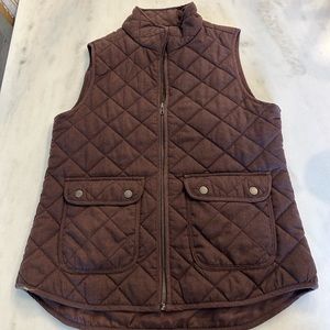 Artisan NY Quilted Plum Vest Medium with Gunmetal Hardware